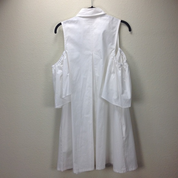 NWT Catherine Malandrino White Cold Shoulder Dress - Picture 7 of 8